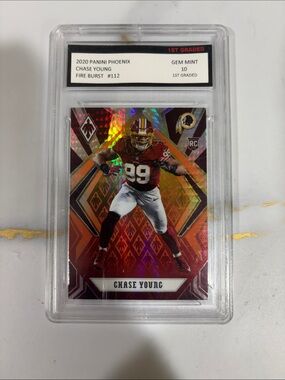 2020 Panini Phoenix Chase Young Fire Burst #112 - Rookie Card Mint 10